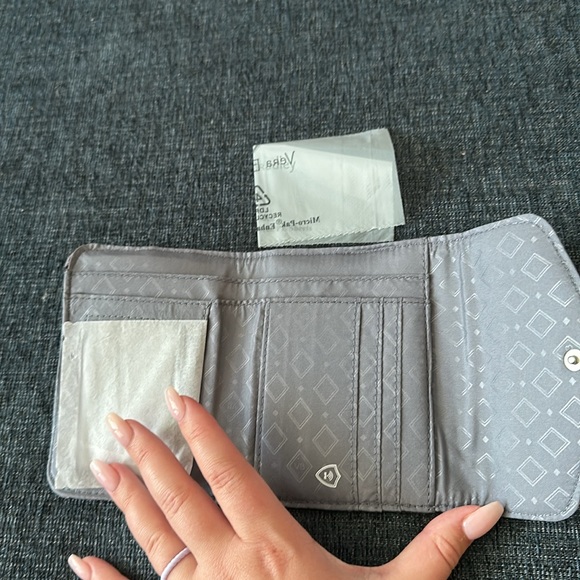 Vera Bradley Women’s RFID Mini Trifold Wallet in Moon Shadow Meadow - Picture 3 of 8